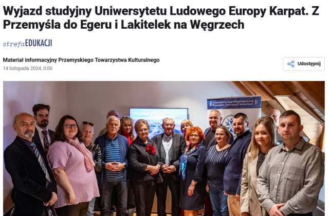 Screenshot 2024-12-20 at 09-10-33 Wyjazd studyjny Uniwersytetu Ludowego Europy Karpat. Z Przemyśla do Egeru i Lakitelek na Węgrzech Nowiny.png