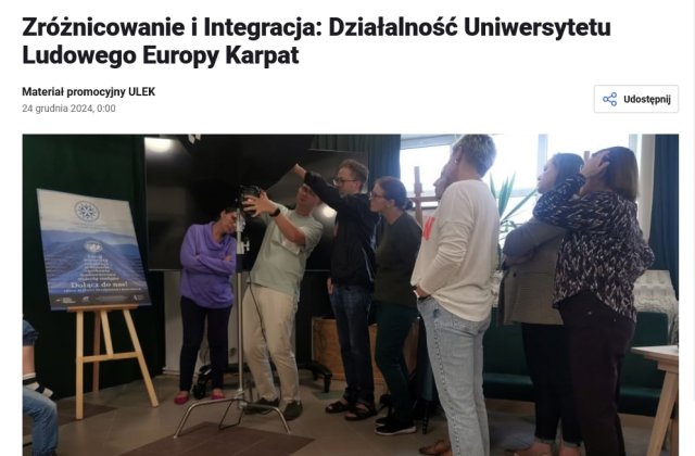 Nowiny24 - Zróżnicowanie i Integracja: Działalność Uniwersytetu Ludowego Europy Karpat